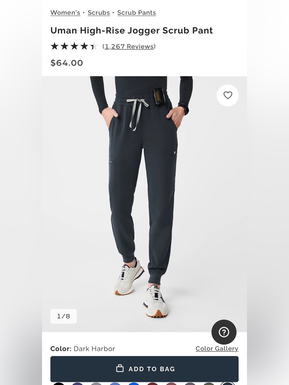 Figs Uman High-Rise Jogger Scrub Pants